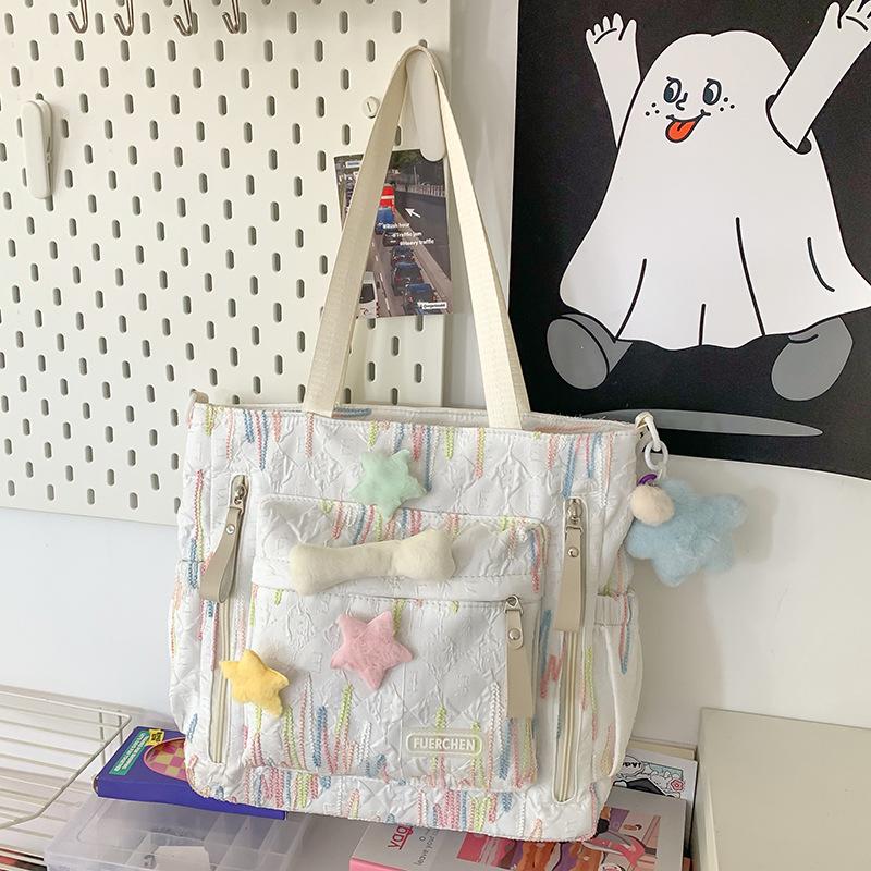 Schultasche Kinder Grundschule Mädchen Junior High School High School High School High Looks Ins Buchstaben Rucksack gray