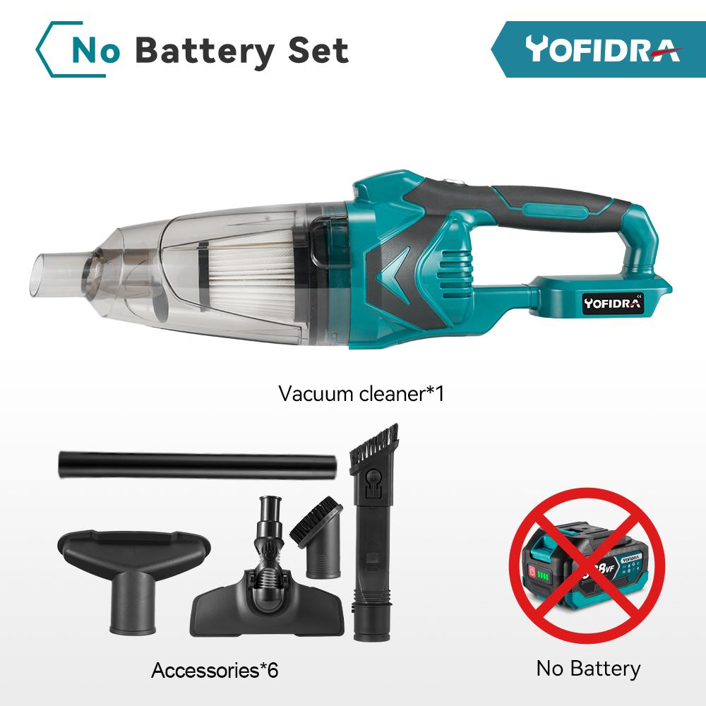 YOFIDRA 1500 W kabelloser elektrischer Handstaubsauger, wiederaufladbares Reinigungswerkzeug für Zuhause, Auto, Tierhaare, für Makita 18 V Akku NO Battety-NO Plug