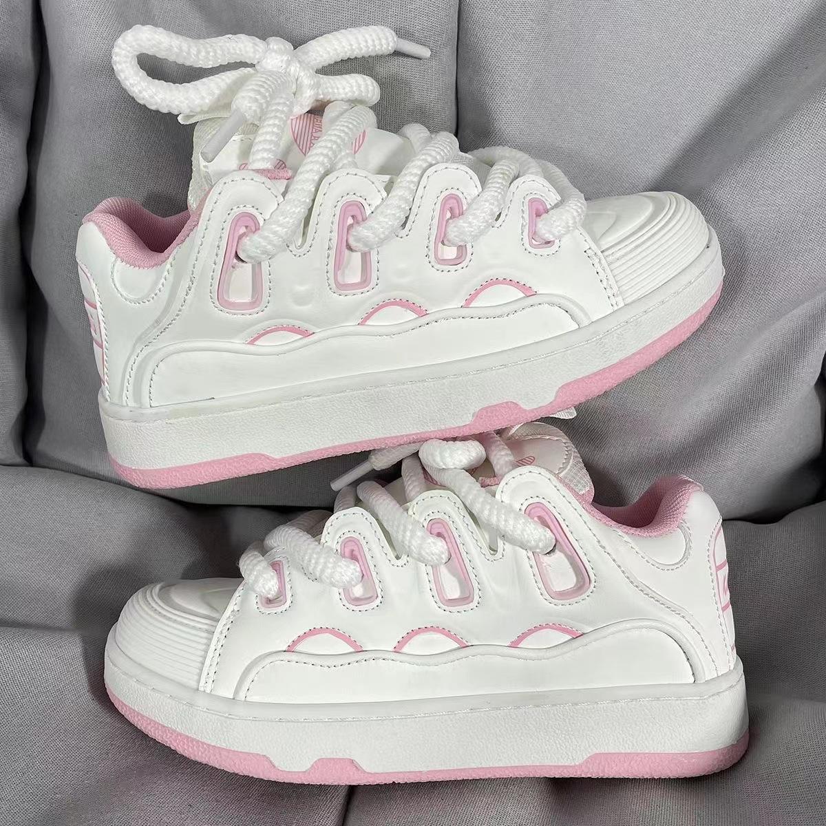 Mode Mode Paar-Sneaker Trend Street Skate Schuhe Luxus Leder Freizeitschuhe für Herren Damen Sport Laufschuhe Tenis Masculino 40 rosa