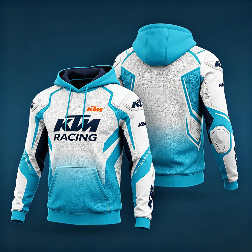 Herren Frühling und Herbst KTM F1 Racing und Motorradbekleidung Neuer Aufdruck Langarm Stil L blue