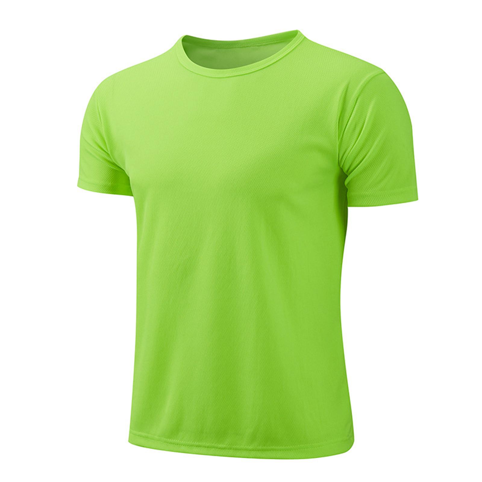 Kinder-Jungen-Trainings-Lauf-Shirts, Sonnenschutz, schnell trocknende Sport-Shirts, kurzärmelige T-Shirts für den Sommer 12-13 Years fluoreszierende grün
