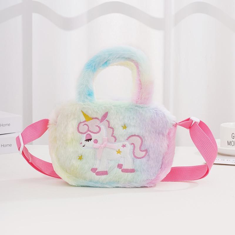 Einhorn Handtasche Geschenk, Einhorn Handtasche Schmuckset, Einhorn Kinderschmuck Halskette Armband, Ring, Haarspange, Rollenspiel für kleine Mädchen rosa