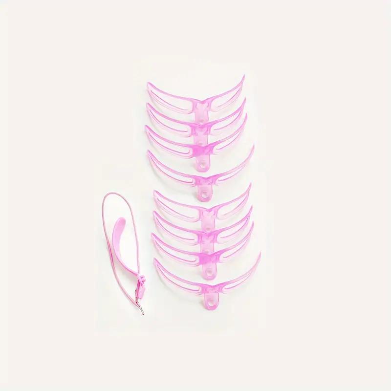 8 in 1 wiederverwendbare Augenbrauen-Schablone, Schönheits-Make-up, Augenbrauen-Stempel-Vorlage, Augenbrauen-Form-Set, Augenbrauen-Make-up-Werkzeuge rosa