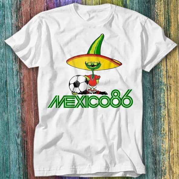 Mexiko 86 Fußball-Weltmeisterschaft 80er 90er Fußball-Top Argentinien T-Shirt Top Tee 502 2XL