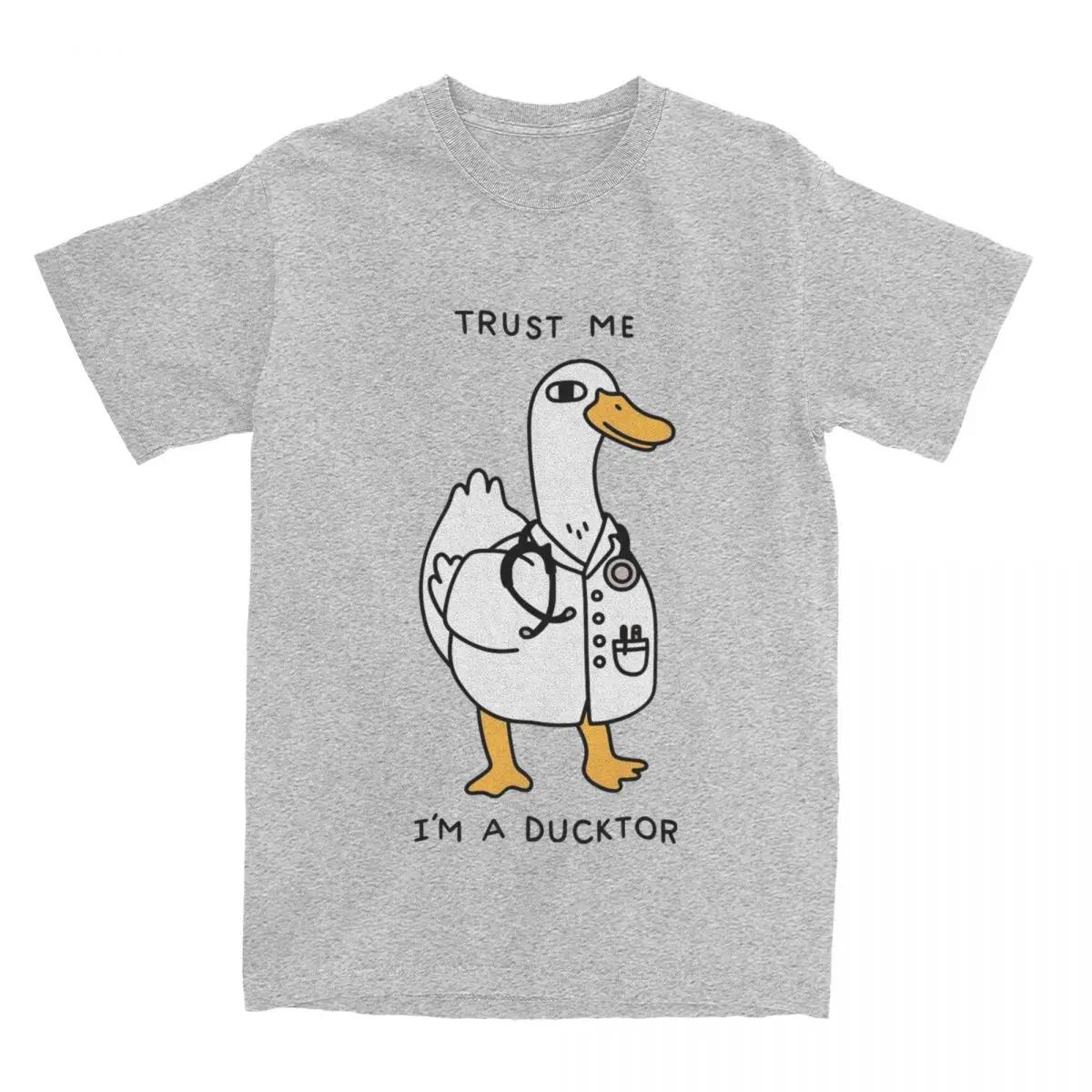 Quack Enten Doktor Herren Damen T-Shirt Humor Witz Bekleidung Vintage T-Shirts T-Shirt Große Größe Kleidung S graue