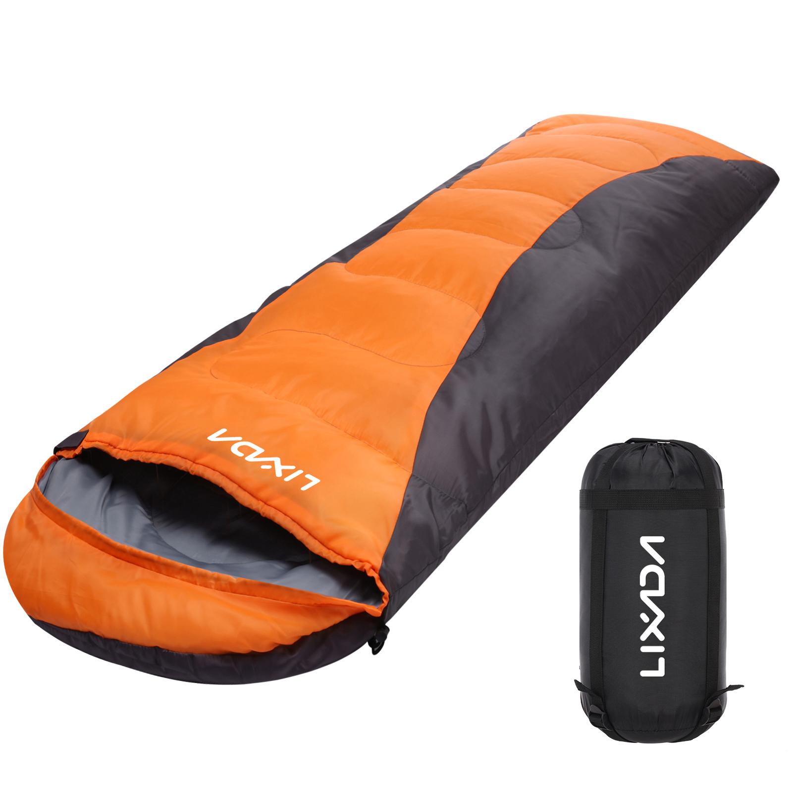 Lixada Schlafsack für Erwachsene Jungen und Mädchen 4-Jahreszeiten-Camping-warmer Schlafsack wasserdicht mit 1100 g orange/grau