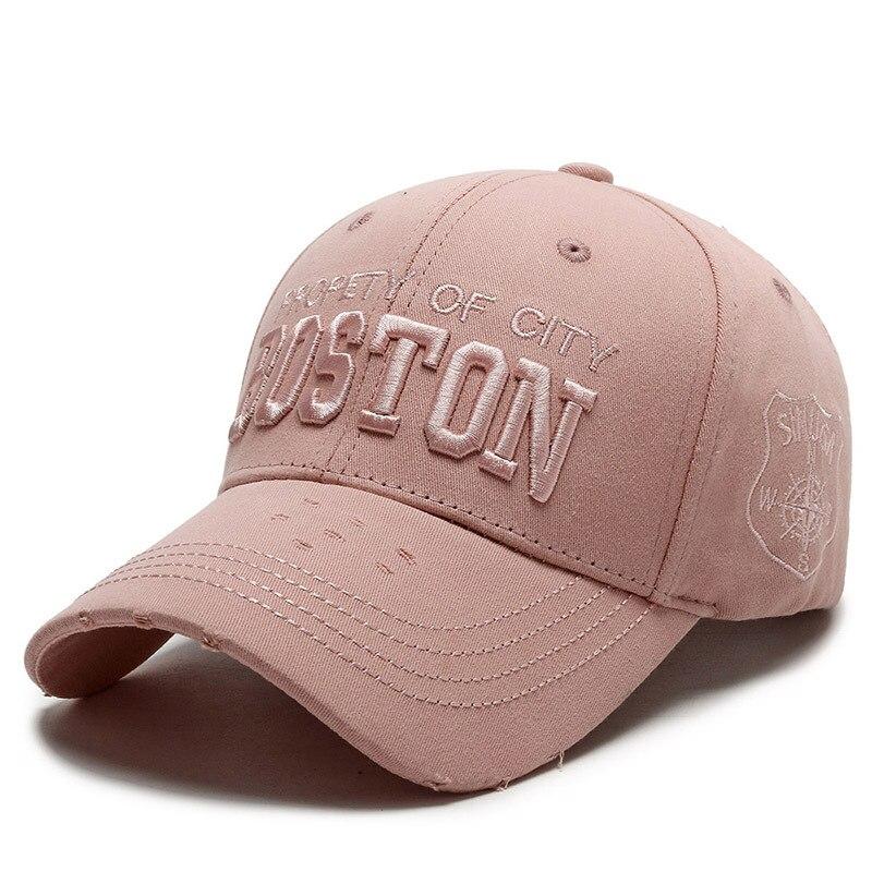 NORTHWOOD Hip Hop BOSTON Brief Baseball Caps Männer Frauen Snapback Hüte Baumwolle Golf Cap Papa Hut Trucker Cap 56-60 cm rosa