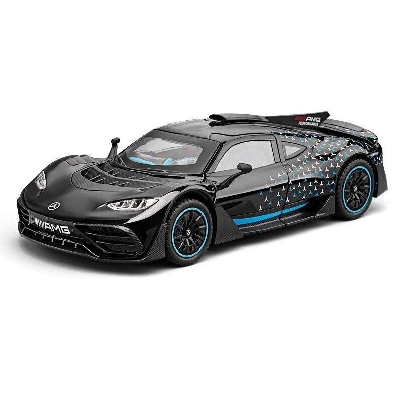 1/24 Mercedes Benz AMG ONE Diecast Modellauto Spielzeug Sound&Licht Sammlerstück Geschenk 1/24-Size:21*9*5.5cm schwarz