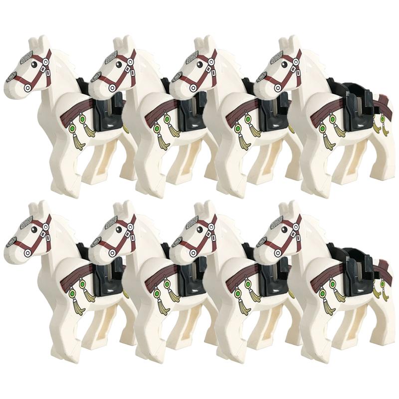 MOC Mittelalterliche Militär Bausteine Kavallerie Regiment Ritter Pferd Tier Zubehör Set Mini Ziegel Kaufen Waren Junge Spielzeug Geschenk