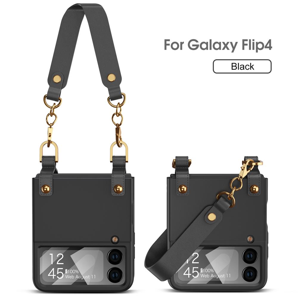 Luxuriöse ultradünne Lanyard-Rückseite für Samsung Galaxy Z Flip 4 5G Hülle Bildschirmschutz Stoßfeste Handyhüllen Coque Fundas For Z Flip 4 5G