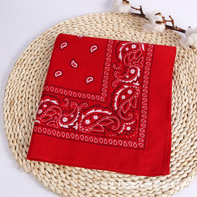 Neue Mode Hip Hop Baumwolle Bandana Square Schal Schwarz Rot Stirnband Gedruckt für Jungen/Mädchen rot