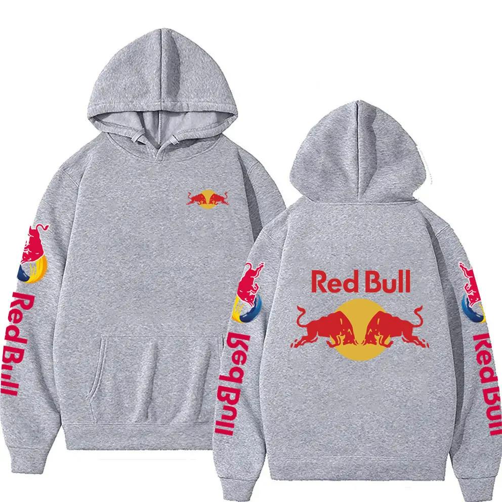 Red Bull Logo Print Herren Hoodie Frühling Herbst Neue Mode Lässig Mode Bequem Warm Lockerer Hoodie XL grau
