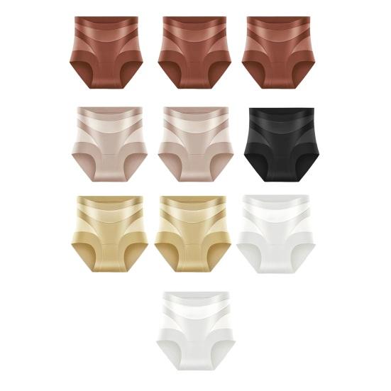 10 Stück Bauchkontroll-Formwäsche-Slips für Damen, Hoch taillierte nahtlose Unterwäsche, Po-Hebende Vollabdeckung Körperformende Slips XXL C