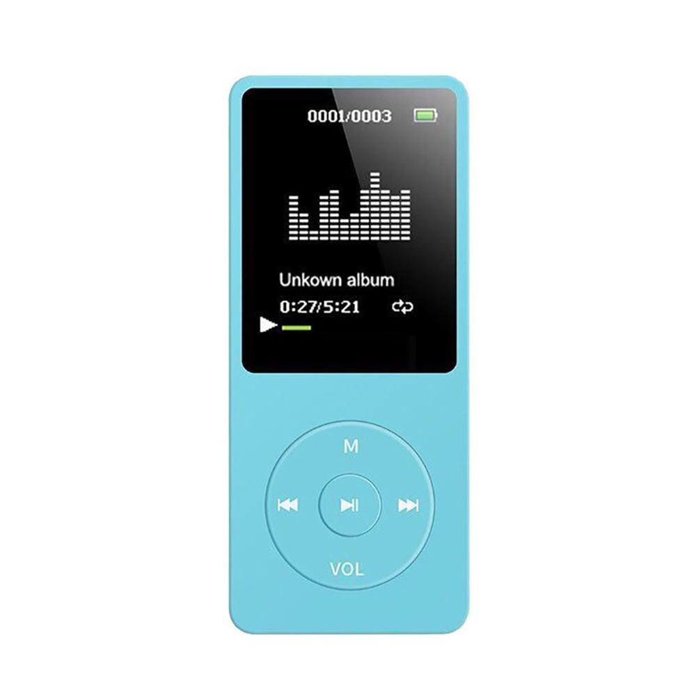 MP3/MP4-Player, 64 GB, Musik-Player, 1,8-Zoll-Bildschirm, tragbarer MP3-Musik-Player mit FM-Radio-Sprache hellblaue