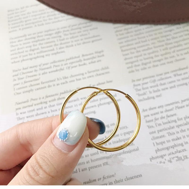 925 Sterling Silber Gold Ohrringe Gold Creolen Ohrringe für Frauen Kleine Creolen Große Creolen Silber Ohrringe white
