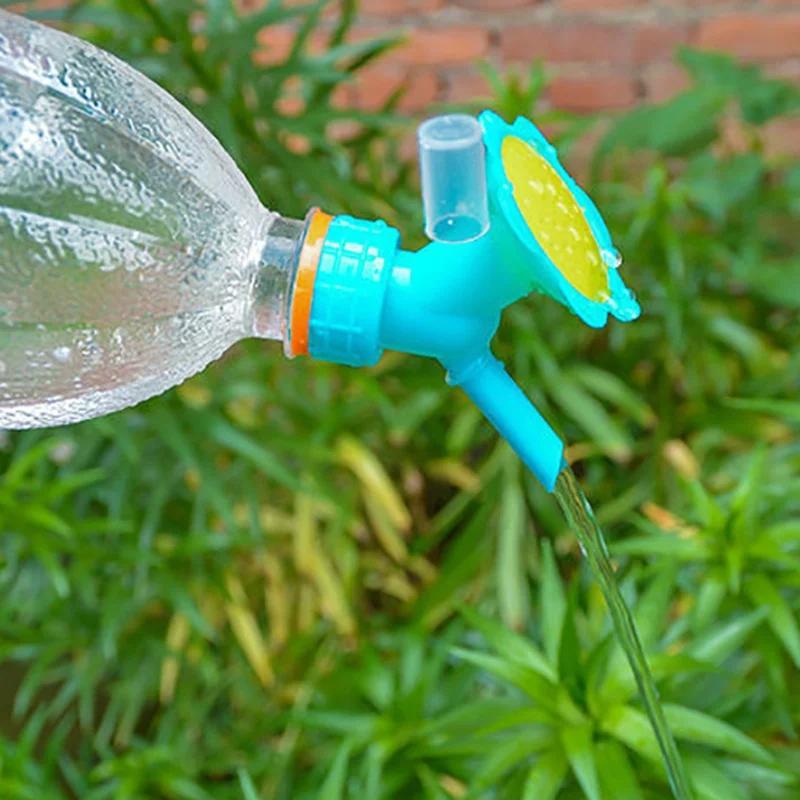 2-in-1-Sprinklerdüse aus Kunststoff, Gießflasche, Wasserkanister zur Blumenbewässerung, Gießflaschenkopf, Gartengeräte, Rasensprinkler