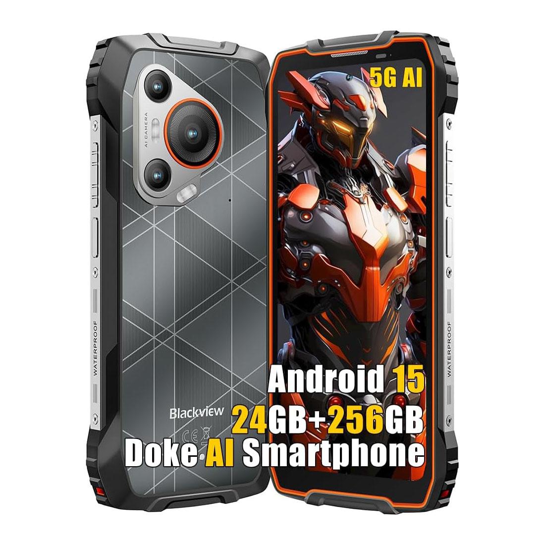 Blackview BL7000 5G 8GB 256GB Android 15 Robustes Smartphone 6,78 Zoll 120HZ Mobiltelefon 7500mAh only cell phone orange