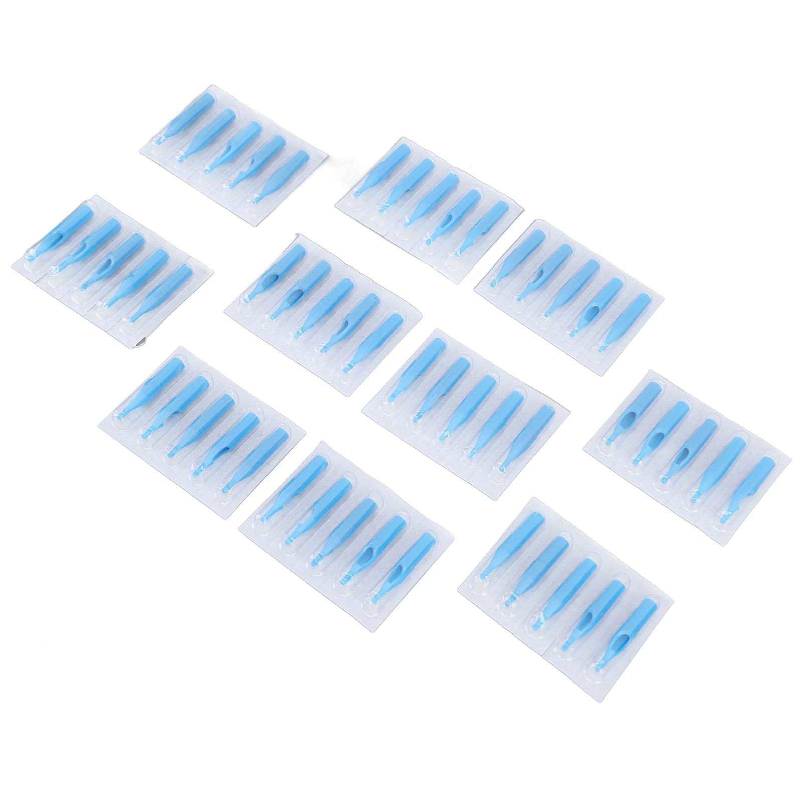 50 Stück Tattoo Nadelspitzen Blau Professionelles Plastik Tattoo Zubehör Tattoo Nadelspitzen 15RT