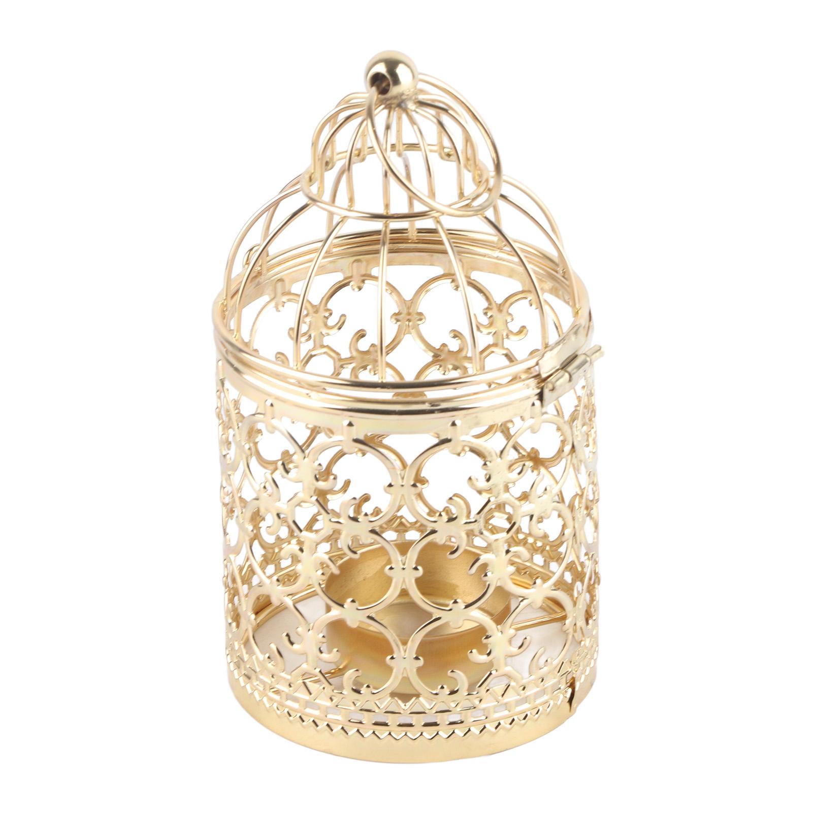 Kerzenhalter Vintage Vogelkäfig Kerzenständer Dekorationen für Geschenk Home Events HochzeitenGold