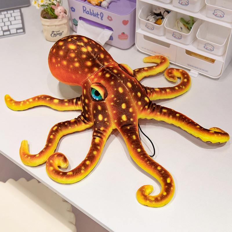 55cm Realistisches Oktopus-Stofftier Simulation Tintenfisch Füllung Meeresbewohner Puppe Kinder Dekoration Weihnachtsgeschenke 55x17cm brown