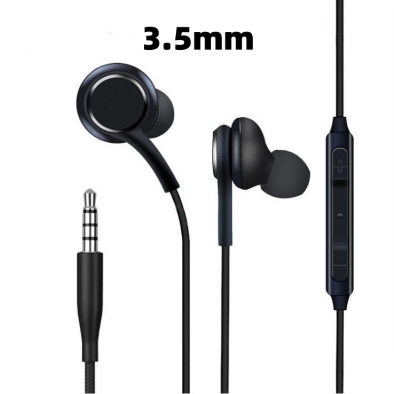 Typ C Kabelgebundene Kopfhörer Für Smartphone 3,5 mm Ohrstöpsel Kopfhörer 3.5 mm jack Port schwarz