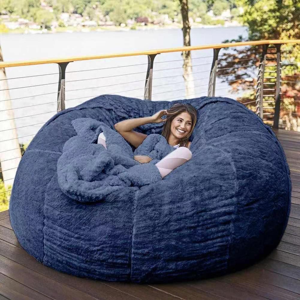 Startseite Schwamm Bett Sitzsack Stuhlbezug Schonbezug Doppelbett Schlafzimmer Balkon Große Couch Rund Weich Flauschig dunkelblaue