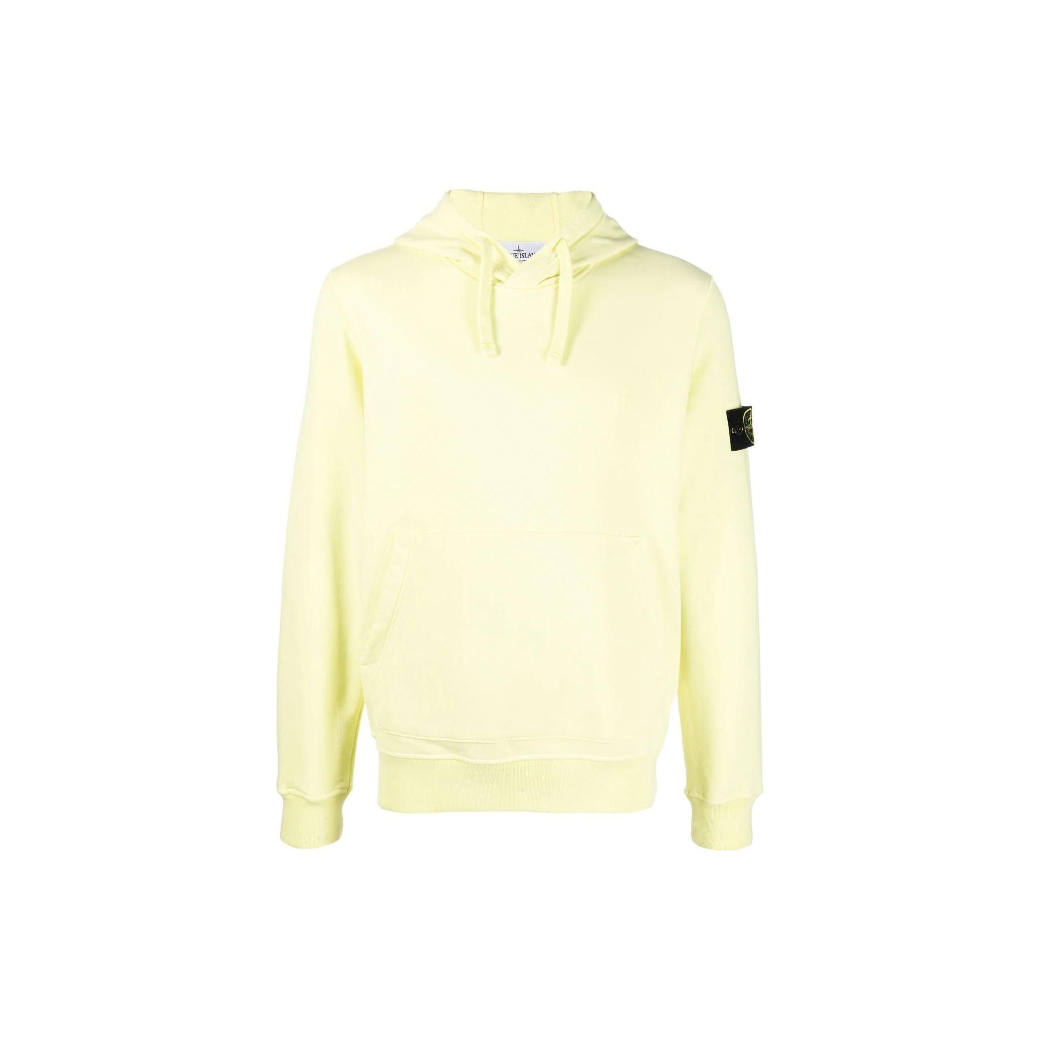 Stone Island Hw22 Einfarbig Kängurutasche Logo Pullover Sweatshirt Herren sweatshirt Zitronengelb 771564120-V0031 L
