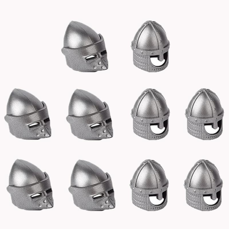 MOC Militär Mittelalter Bausteine Solider Burg Ritter Figuren Geschenke Waffen Kreuzzug Helme Krone Speer Mini Steine QT012