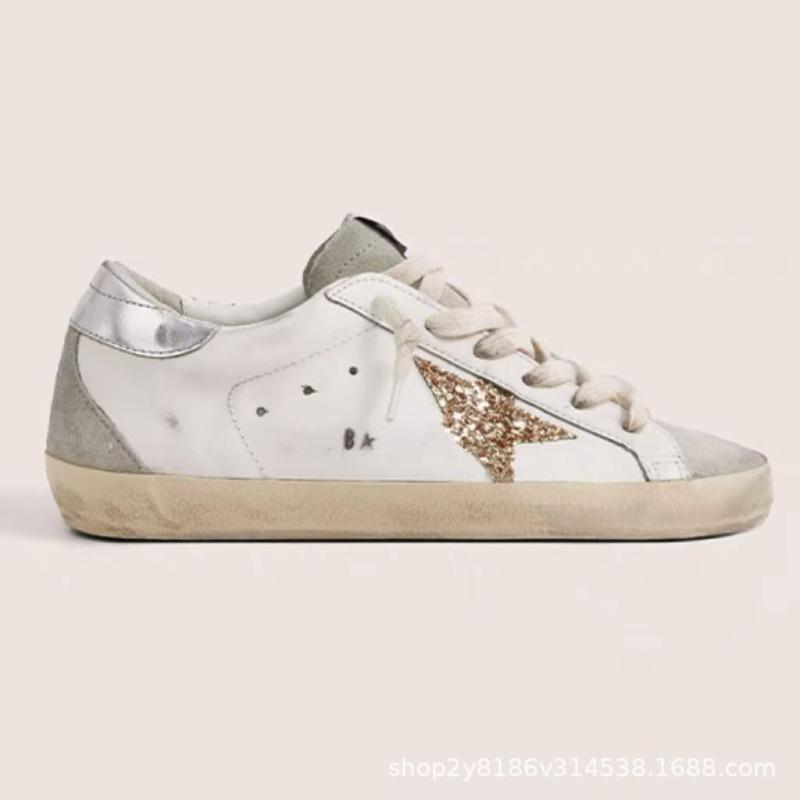 Stern kleine schmutzige Schuhe Damen, klassische vielseitige Herren-Board-Schuhe innere Höhenverstellung schmutziges Rindsleder kleine weiße Schuhe 36