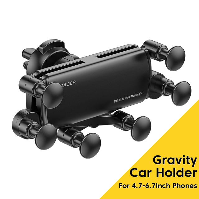 Essager Six Points Gravity Autotelefonhalter Air Vent Clip GPS-Halterung Ständer für iPhone 14 Samsung Xiaomi Smartphone-Halter-Unterstützung type 2