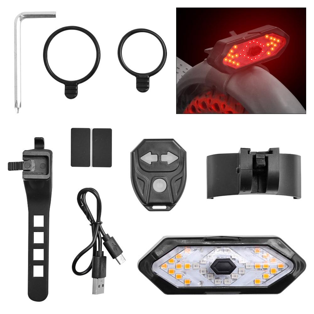 Modifizierte Blinkerlampe für Xiaomi M365 1S pro Pro2 für MI3 Elektroroller, USB-aufladbares, intelligentes, kabelloses Lichtzubehör rot