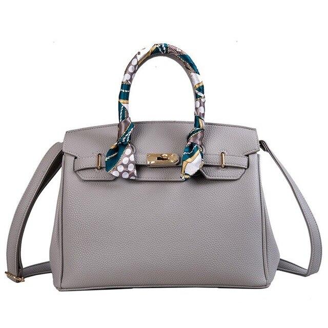 Luxus Damen Ein Schulter Handtasche PU Leder Qualität Messenger Lässig Mode Klassisch Damen Tasche Messenger Handtasche CLE licht grau
