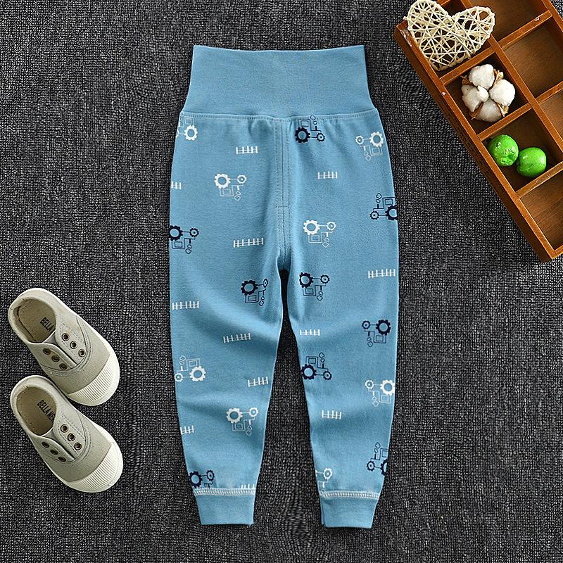 Hohe Taille Mädchen Jungen Baumwolle Hosen Frühling Herbst Kinder Hosen Stretch Hosen Tragen Hosen 73cm baby blau