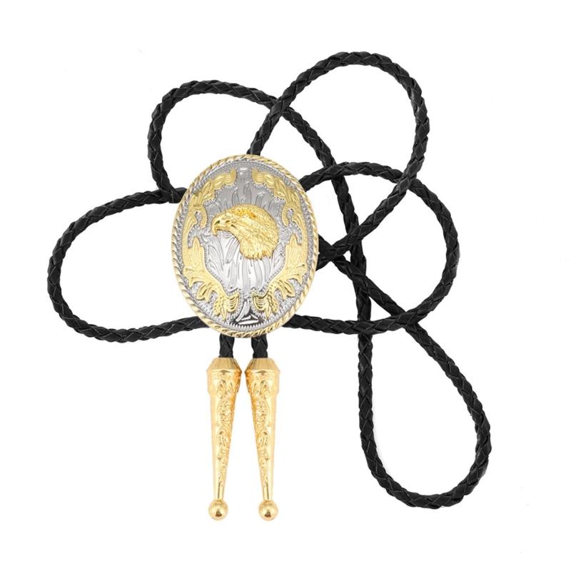 Kopf Kopf Bolo-Krawatte für Herren Vintage PU-Leder Seil Krawatte Hals Schmuck Rodeos Krawatte für Formelles Ereignis und Besondere Anlässe 1