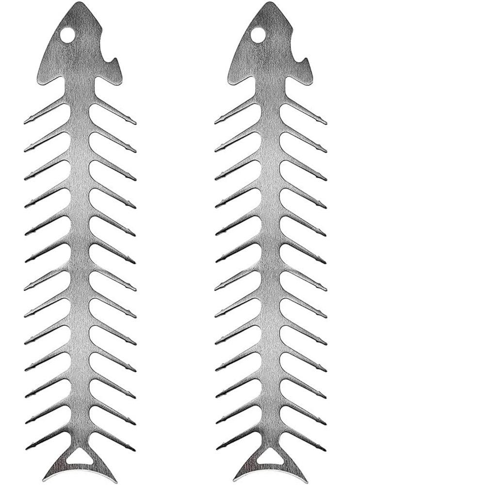 2/4 stücke Edelstahl Grillspieße Fischgrätenspieße Fleisch-piercing Werkzeug BBQ Utensilien BBQ Grill BBQ Net Grill Zubehör