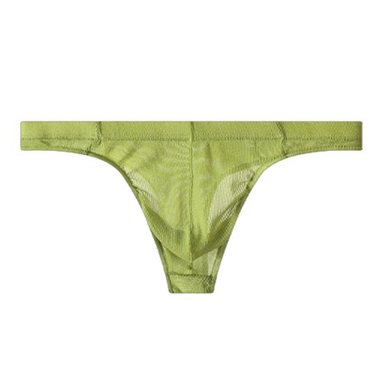 Herren String Einfarbig Hüfttief Slim Fit Sportlicher String Unterwäsche mit U-förmigem Beutel Hohe Elastizität Slips XL grün