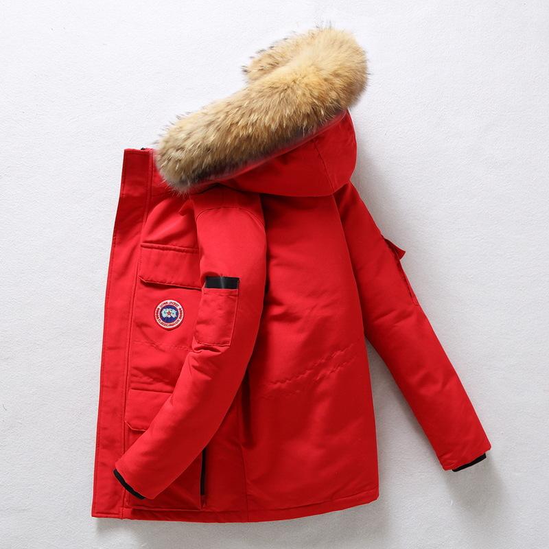 Neu Werkzeug Paar Jacke Nördlichen Unten Jacke männer Kurze Trend Verdickt Warme Unten Jacke M rot