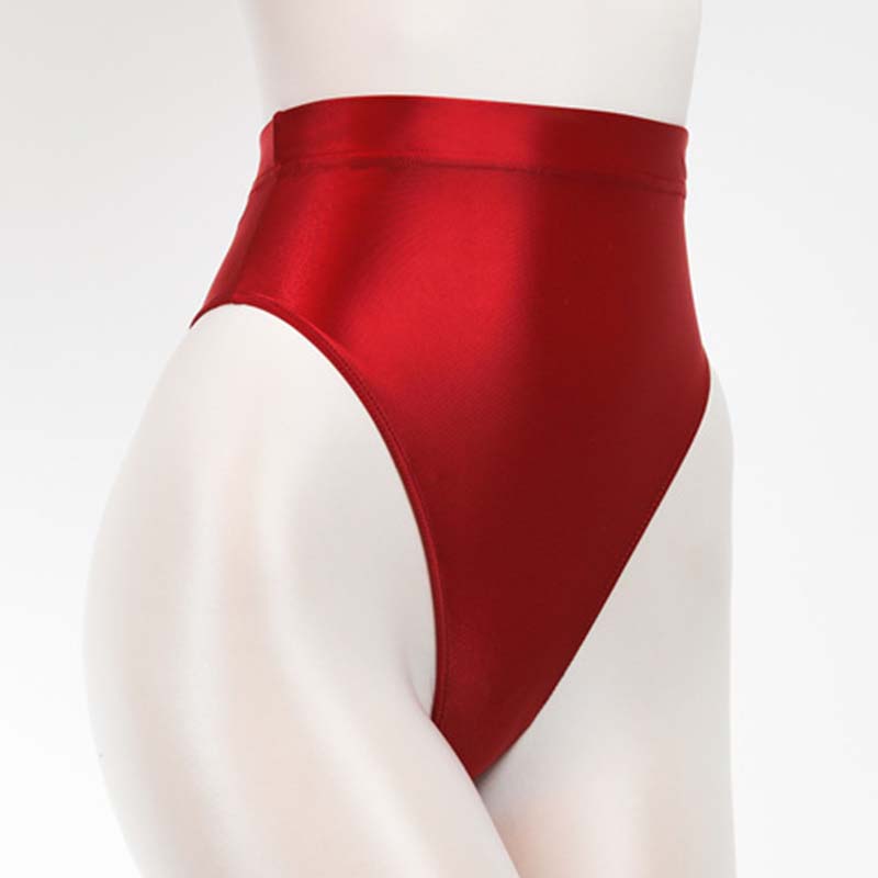 1PC Unterwäsche Satin glänzend G-String Höschen Dessous dünnen Tanga atmungsaktiv Wet Look Hipster glänzend M wein rot