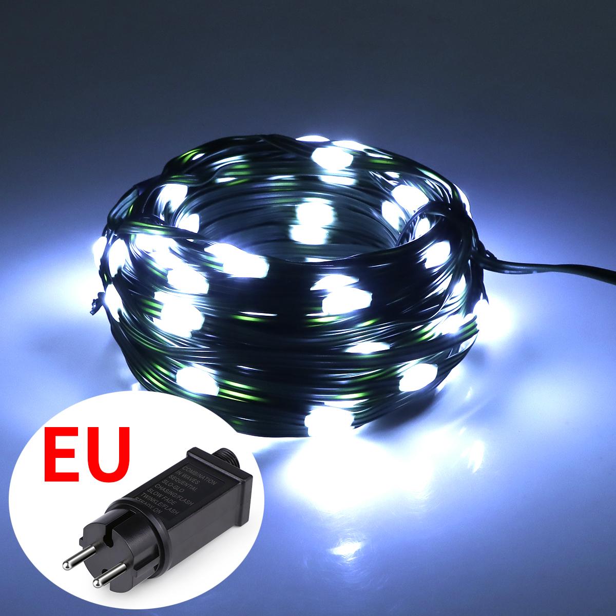 10M 20M 30M 50M 100M Feen-Lichterketten 24V Wasserdichter Plug-In-Adapter für Weihnachten im Freien, Gartenparty, Urlaub, Hochzeit, Dekoration mit EU-Stecker 100M weiß