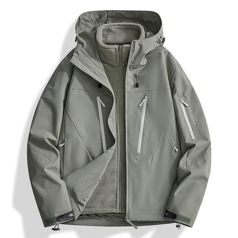Damen 3-in-1-Skijacke, wasserdicht, winddicht, Winter-Schneemantel, Snowboardjacke, warmer Regenmantel S grün
