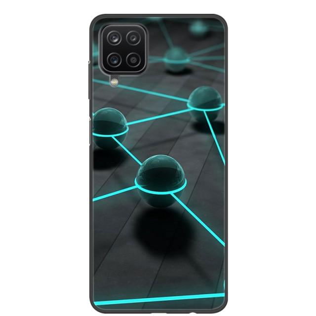 Für Samsung A12 Fall 2021 Schwarz Weiche TPU Silikon Telefon Fällen Für Samsung Galaxy A12 M12 Fall Cool Gestaltete Abdeckung stoßstange A 12 For Samsung M12 gray