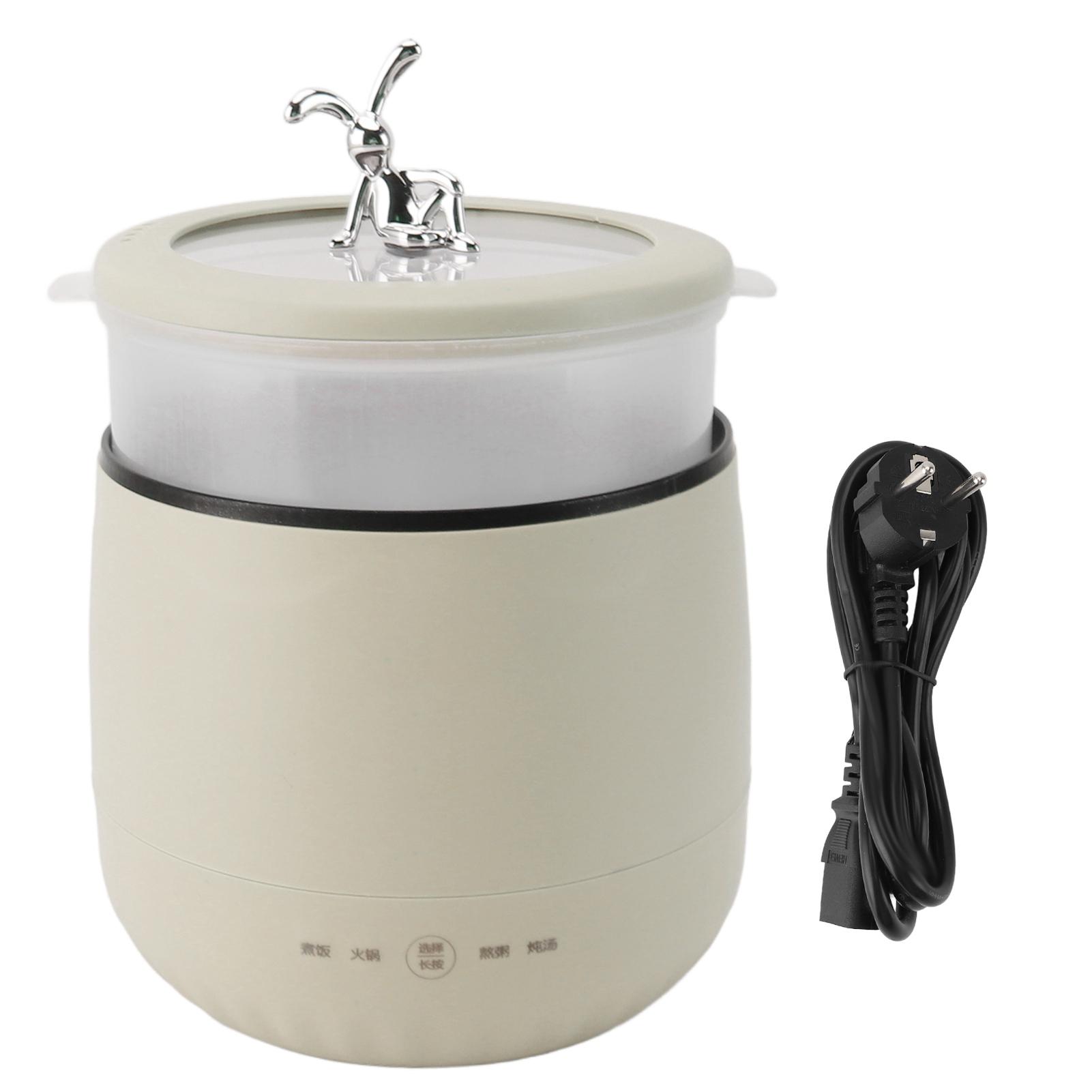 Elektrischer Mini-Kocher 1,8L 450W Schnellkochender Mini-Reiskocher für Wohnheim, Büro, Reise L(for 6.5-9kg) beige