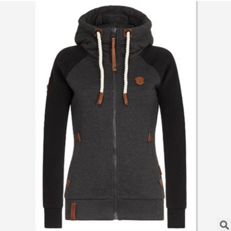 Damen Casual Hoodies Jacke Reißverschluss Mischfarben Damen Mäntel Tops Casual Sweatshirt Hoodies Große Größe Damen Kleidung XXXXXL schwarz