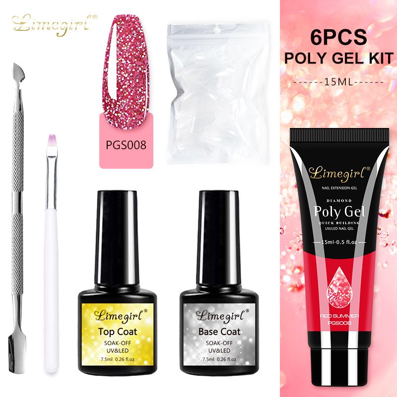 Nagel Gel Set 6W LED Lampe Für Maniküre Set Schnelle Erweiterung Nagel Kit Gel Acryl Gebäude Polygels Set für Nägel Design Tools Kit