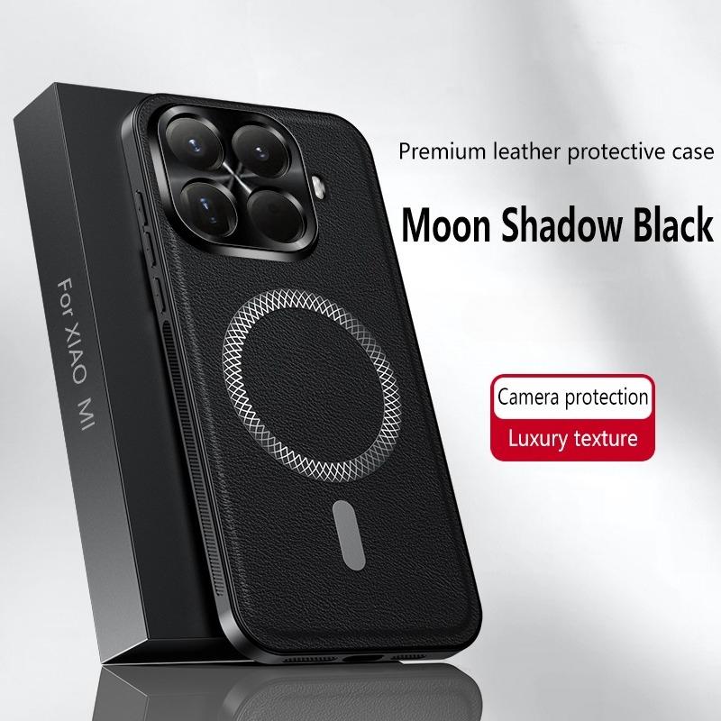 Hülle für Xiaomi 15T Pro PU Leder Kabelloses Laden Magnetisch Stoßfest Hülle für Xiaomi 15T 15TPro 14T Pro Handy Schutzhülle Xiaomi 14t schwarz