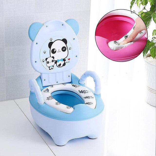 Baby Topf Kinder Toilette Meer Kinder Töpfchen Trainingssitz Baby Toilette Schüssel Niedliche Cartoon Topf Trainingspfanne Soft cushion style blau