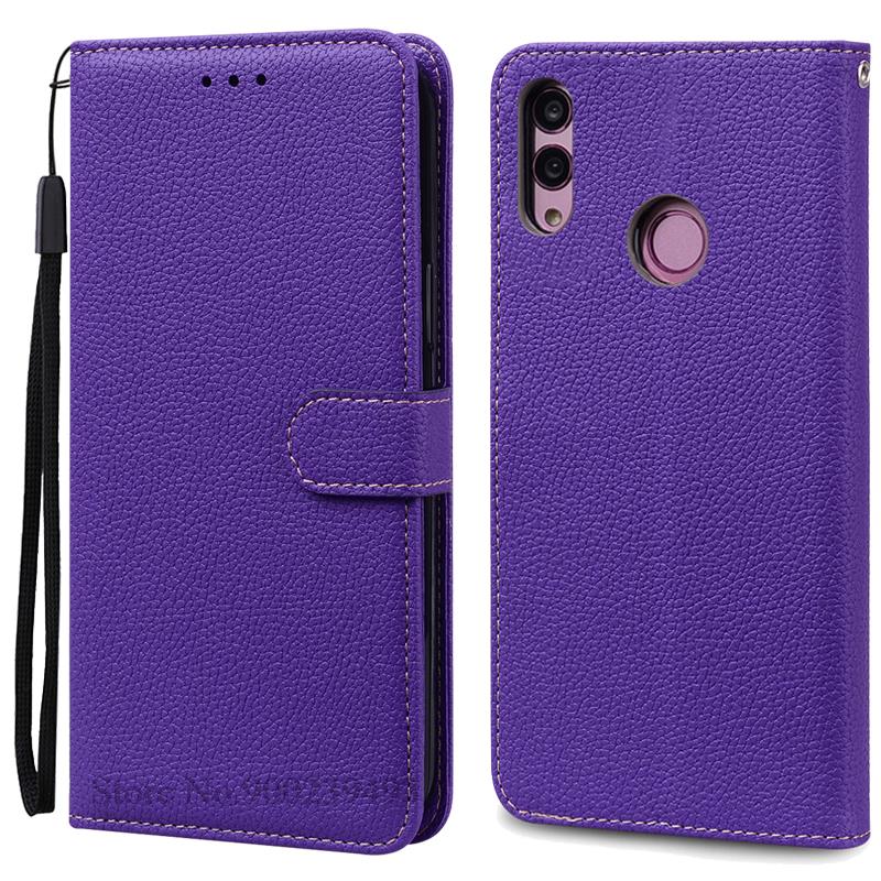 Für Huawei P Smart 2019 Fall POT-LX1 POT-LX3 Leder Brieftasche Flip Fall Für Huawei P Smart 2019 Fall Silikon Abdeckung Coque fundas P Smart 2019 POT-LX1 dunkelviolette