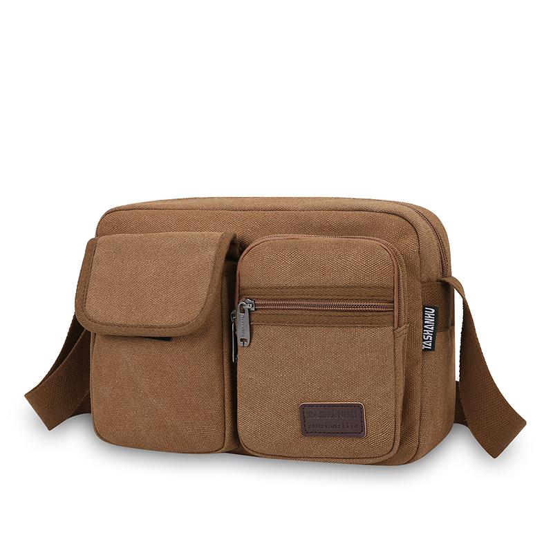 Mode Umhängetaschen Herren Schultertaschen Strapazierfähiges Canvas-Gewebe Herren Messenger Bag Vintage-Stil Design Herrenhandtasche Schultertasche Sac 29cmX20cmX9cm