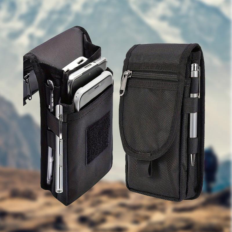 Handytasche Lässige Hüfttasche Stifteinschubtasche Klappdeckel Handy-Hänge-Hüfttasche Hüfttasche Handy schwarz