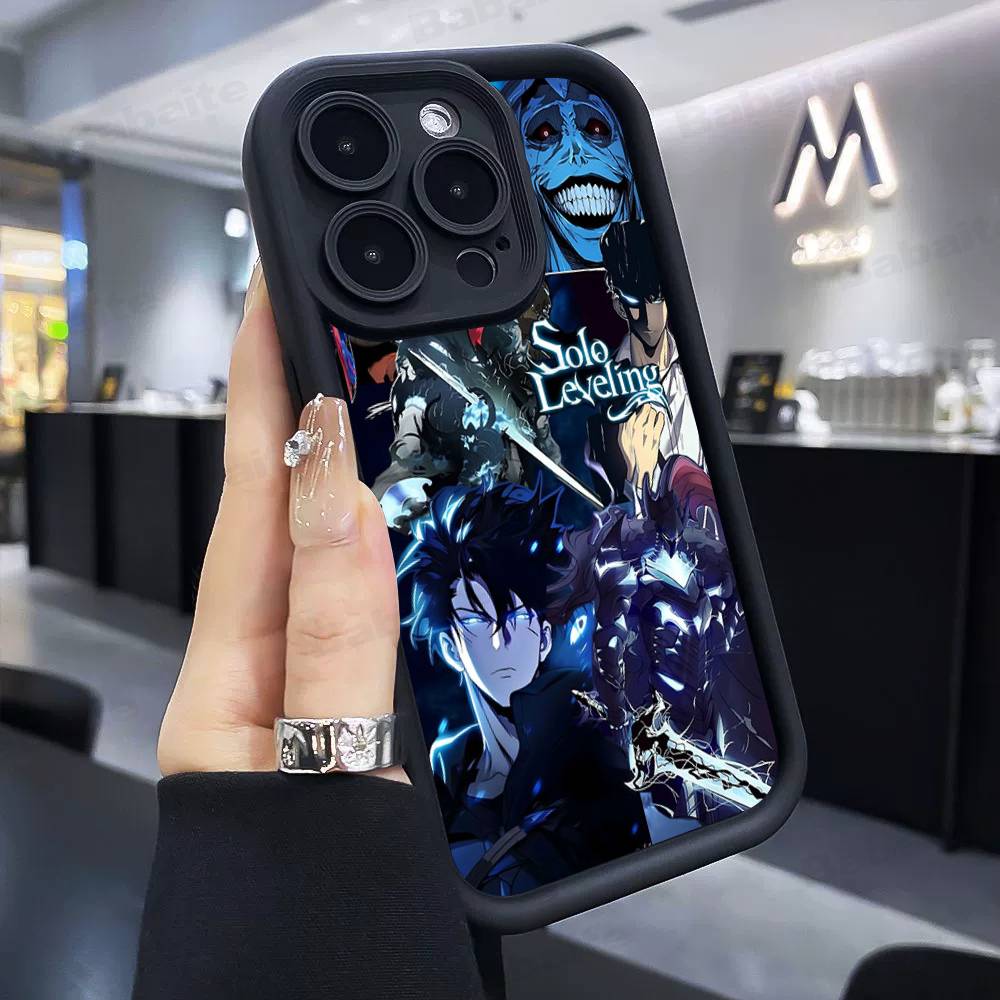 Beliebte S-Solo L-Leveling Anime Handyhülle Handyhülle Für IPhone 17 16 15 14 13 12 11 Pro Max Plus Weiche Schwarze Hülle iPhone 15pro max
